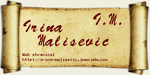 Irina Mališević vizit kartica